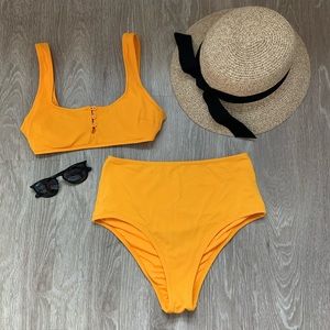 🌺 Aerie pique bikini set in zinnia yellow 🌺